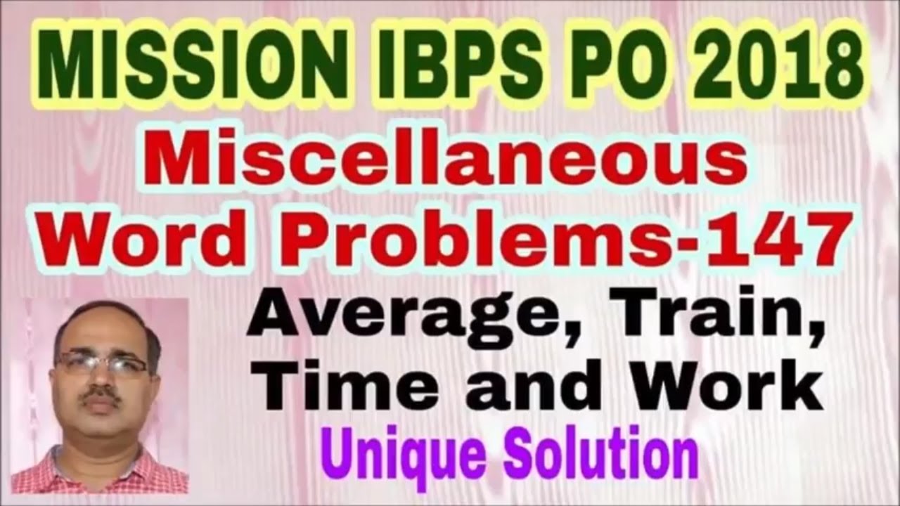 Miscellaneous Word Problems-147 Mission IBPS PO 2018 #Amar Sir