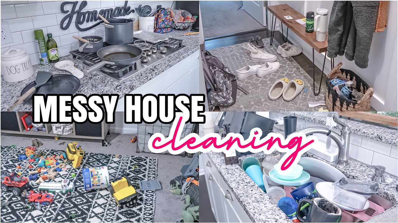 2 DAY MESSY HOUSE CLEANING! SPEED CLEANING MOTIVATION | REAL LIFE MESS