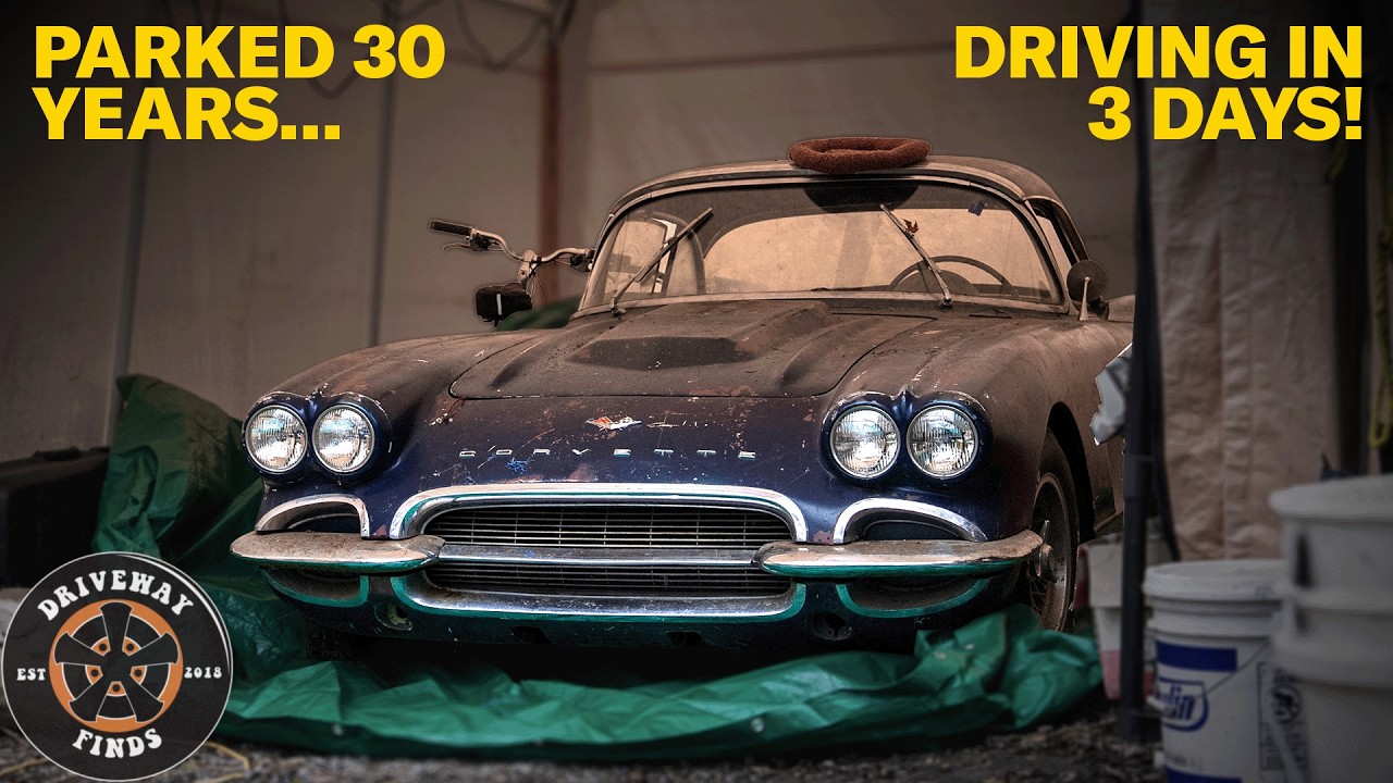 Seized Engine, No Brakes, Sitting for 30+ Years! Will this 61 Corvette drive again? | Driveway Finds
