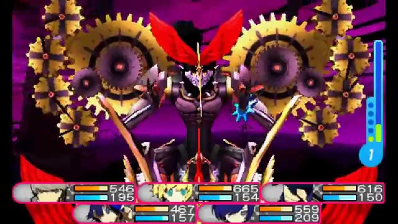 Persona Q 3DS FINAL BOSS Battle: Clockwork God Chronos Walkthrough (Normal Mode) [ペルソナQ]