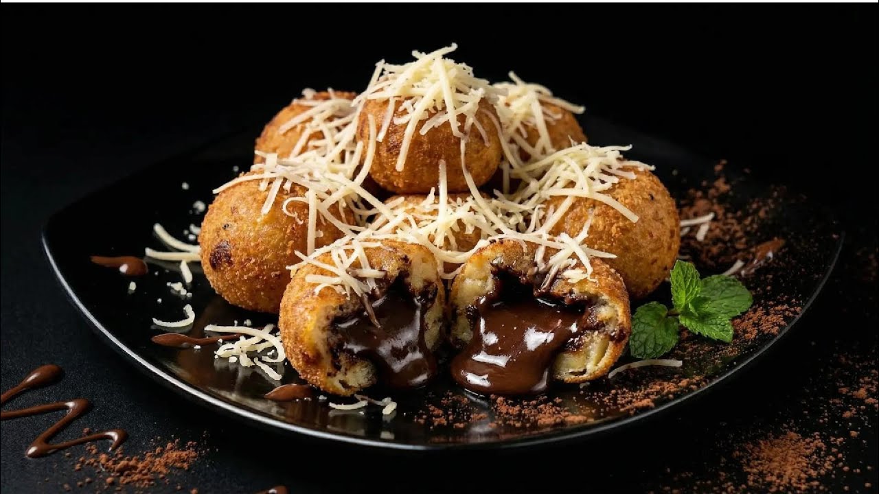 Crispy Potato Balls with Melted Chocolate & Cheese | Easy Homemade Snack Recipe