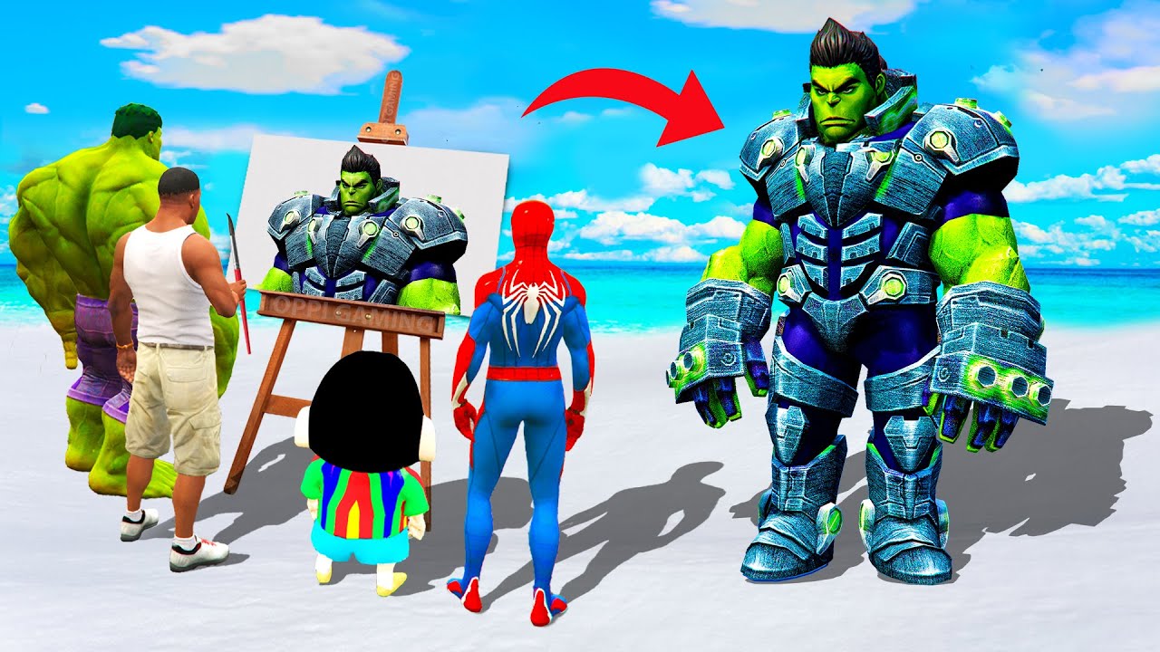 GTA 5 | GTA5 BUT WHATEVER POWERFUL FUTURE HULK SHINCHAN, FRANKLIN & HULK DRAWS COMES TO REAL LIFE