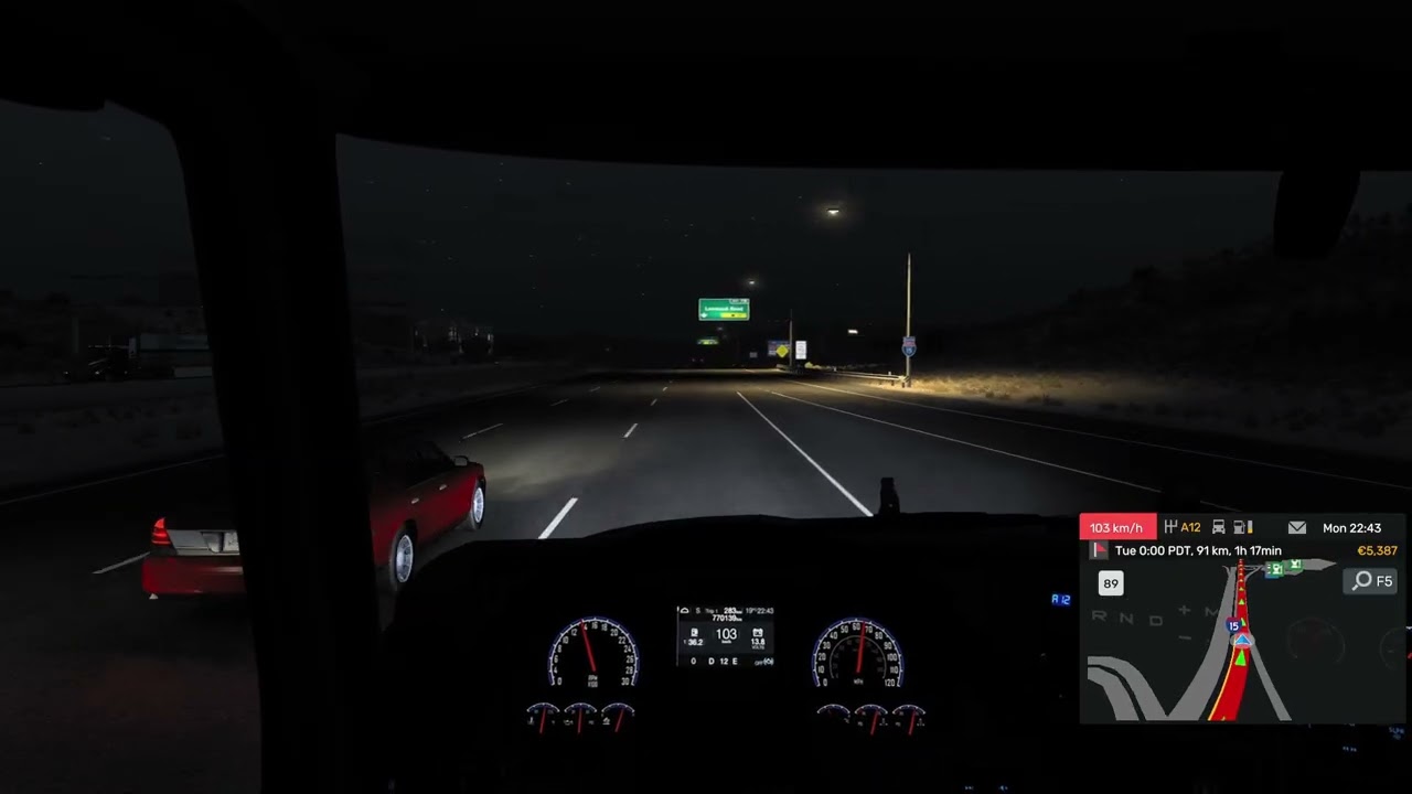 American Truck Simulator | Night Drive To California
