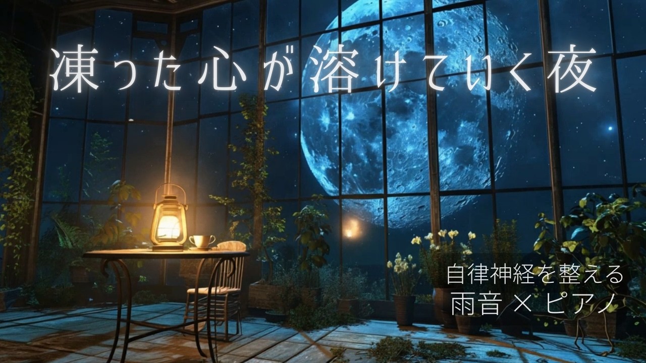 【睡眠・作業・読書用】癒しのピアノ × 雨音｜凍った心が溶ける春の温室（自律神経・脳疲労回復BGM）