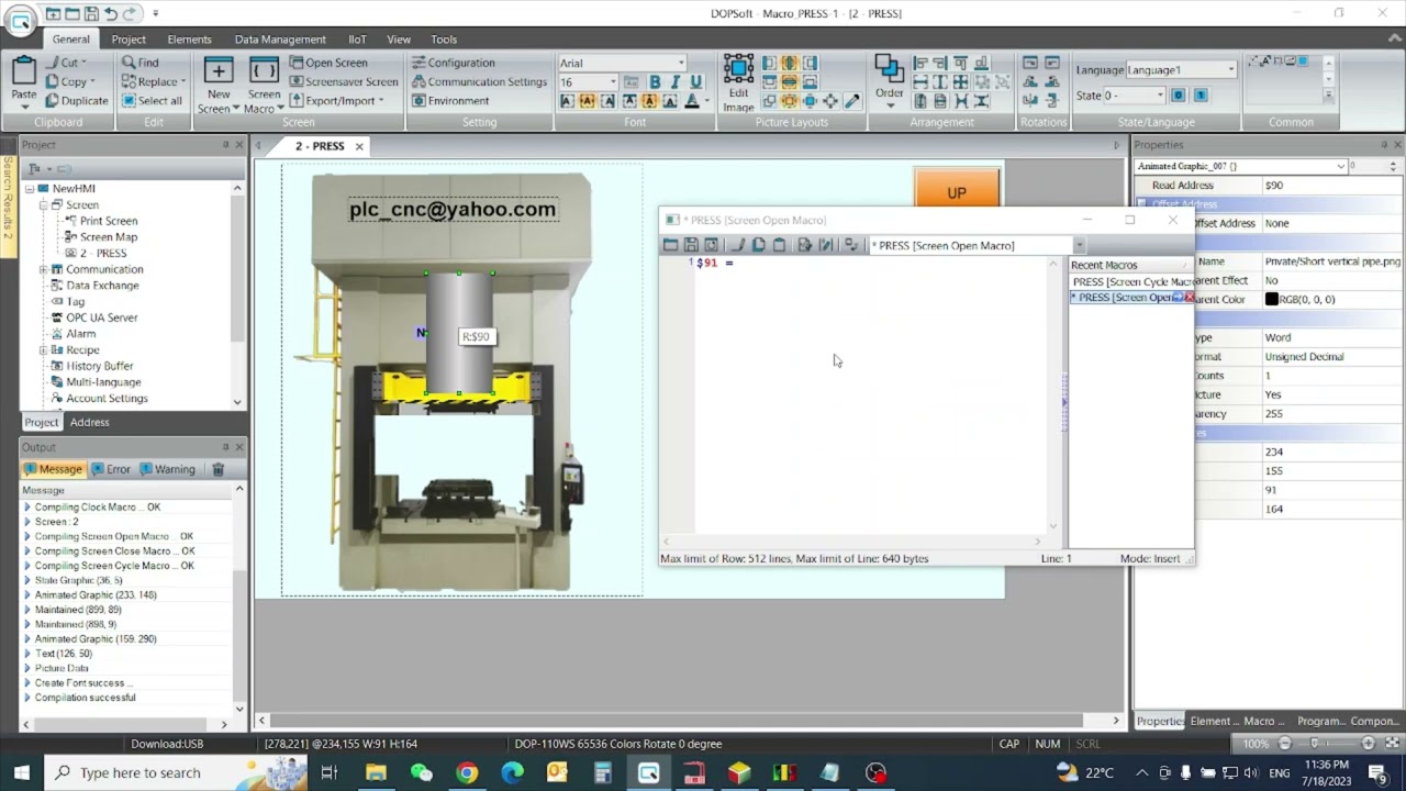 Delta HMI Macro animation #Macro #Delta
