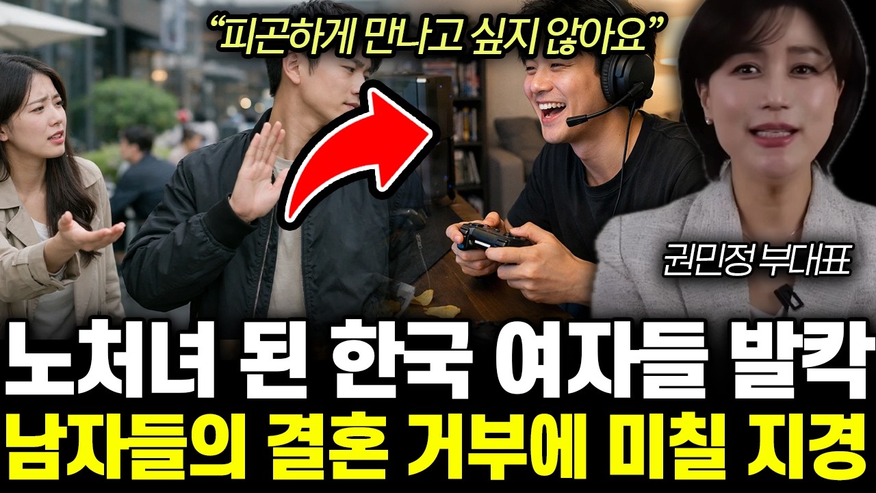 “피곤하게 만나고 싶지 않아요” 노처녀된 한국 여자들 발칵 남자들의 결혼 거부에 미칠 지경 | 권민정 부대표 전체통합