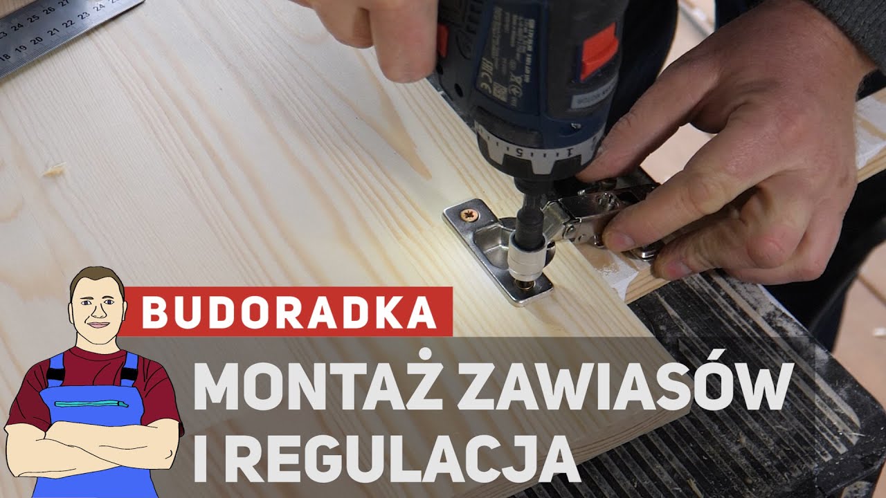 Montaz zawiasów puszkowych i regulacja drzwiczek