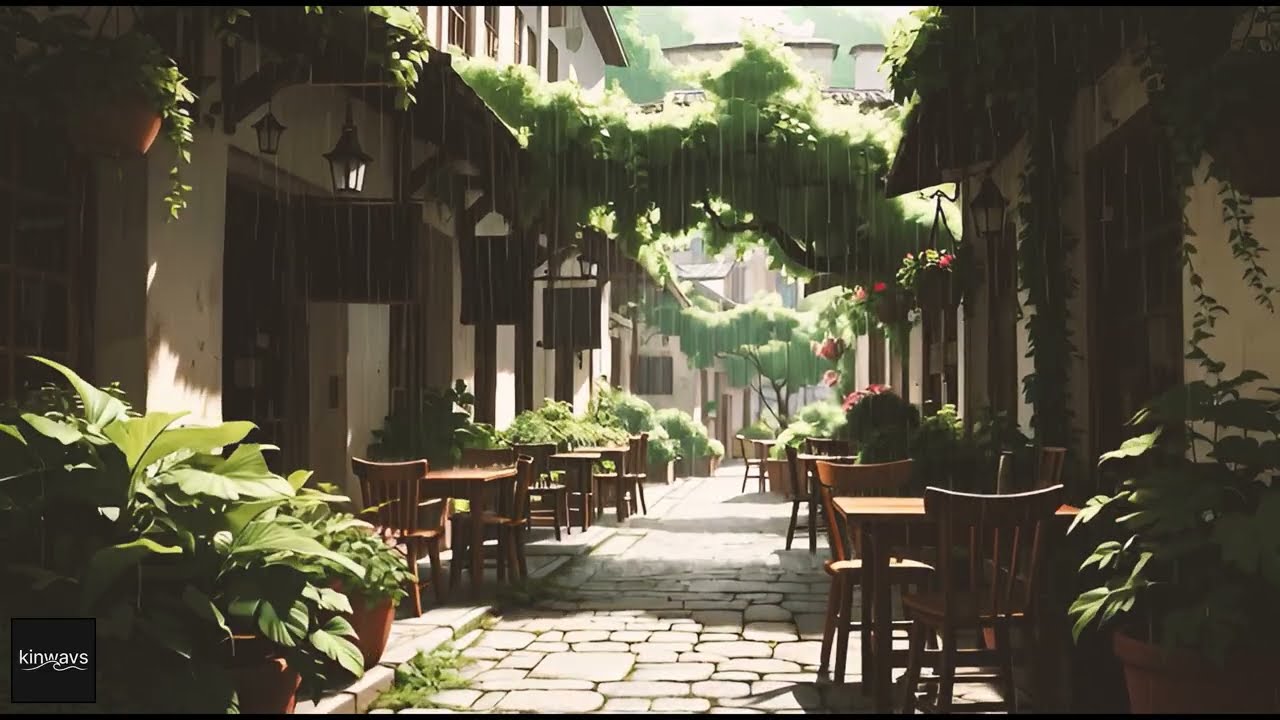 Cozy Outdoor Cafés on Rainy day | Hip Hop Lo-fi Café Music Mix ☕