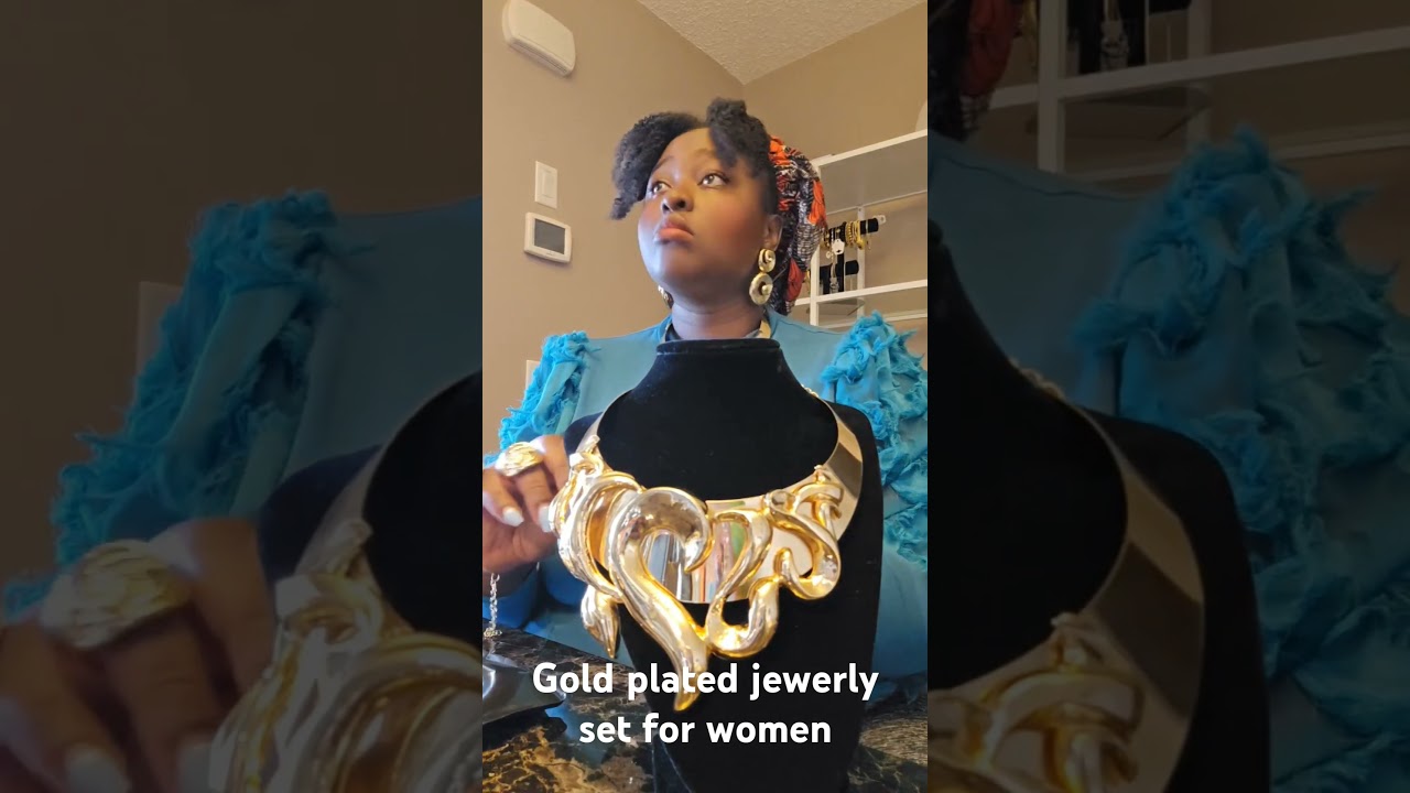 Gold plated jewelry set for women #jewelry #goldplatedjewelry #goldaccessories #africanjewelries