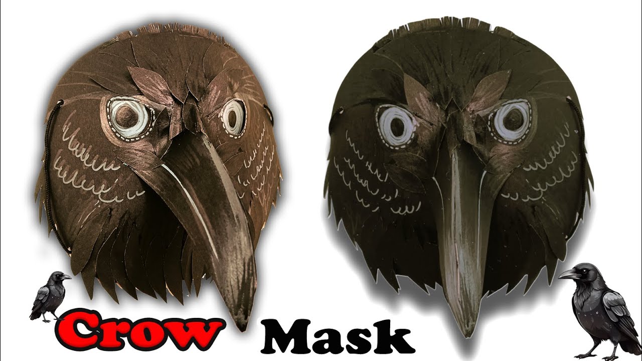 crow mask making | crow mask craft | bird mask | bird mask craft | paper mask | paper craft