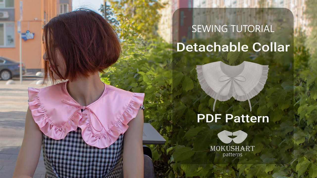 How to Make a Detachable Ruffled Collar (Sewing Tutorial) + Pattern Download /Adult and Kids