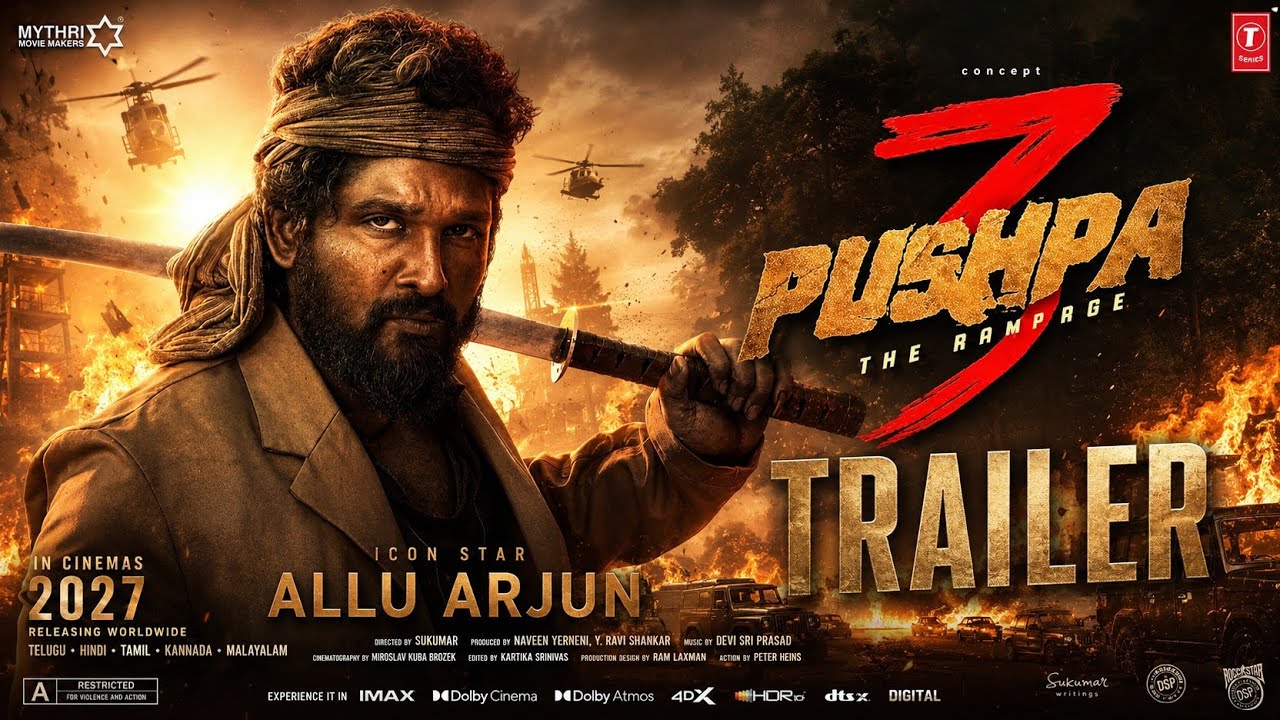 PUSHPA 3: THE RAMPAGE Trailer (2027) | Allu Arjun | Concept | 4K