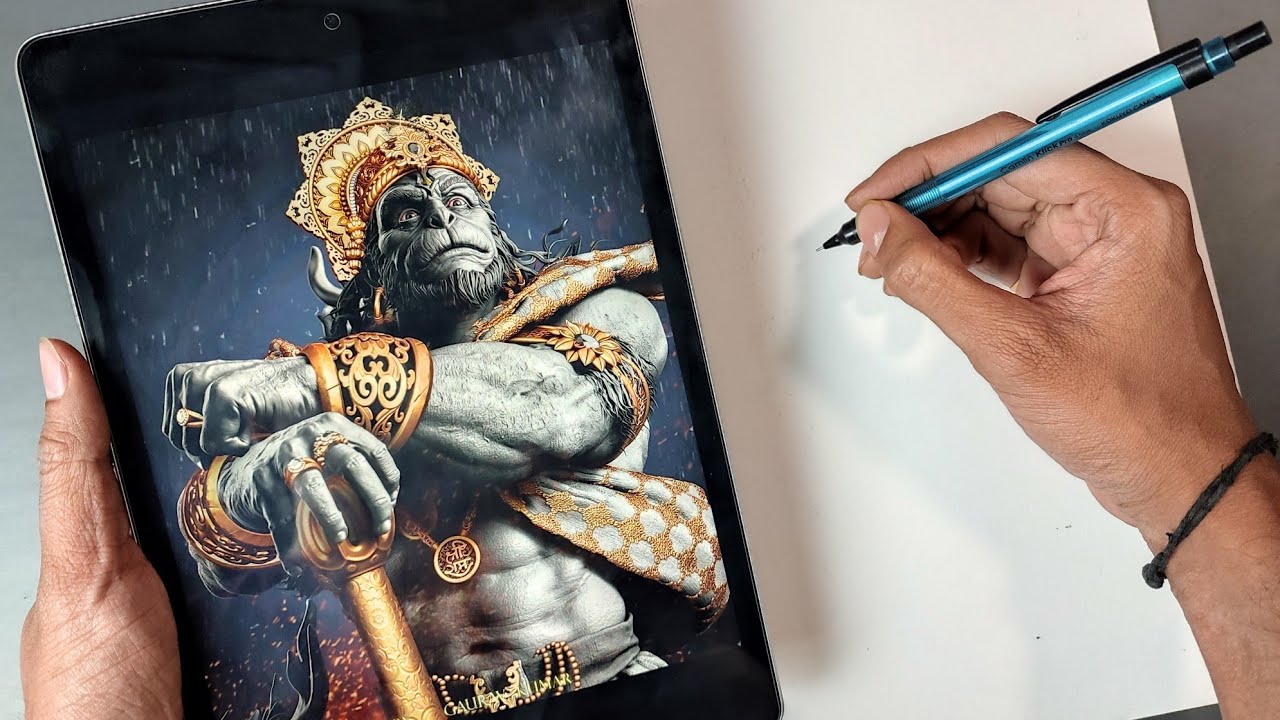 How To Draw Hanuman ji 😍  Step By Step Outline Tutorial  🔥 | its art adda #hanuman #drawing