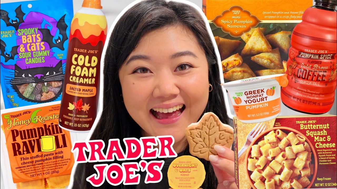 Trying TRADER JOE'S FALL ITEMS Review & Taste Test! 🎃🍂🍁🧡 Fall Snacks & Foods 2025