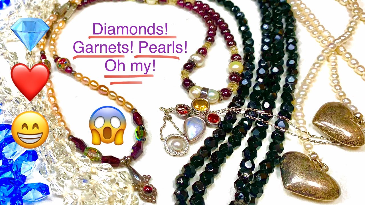 2Lb Jewelry Unboxing 💎Diamonds! 🔴Garnets! & 🔘Pearls! Oh my! & Sale #jewelryunboxing