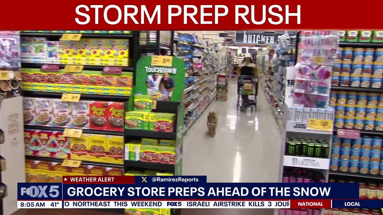 Shoppers stocking up on groceries ahead of winter storm