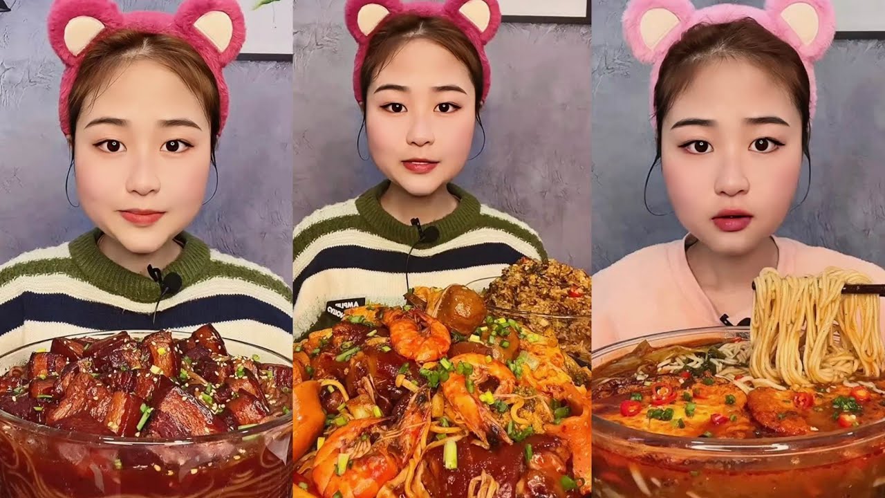 ASMR EATING CHINESE FOOD MUKBANG | 중국비빔국수 먹방 | 중국삼겹살과 당면 먹방 | 중국면고기 먹방 | 중국먹방/찹쌀먹방/고기먹방 | 마라탕버섯 당면먹방