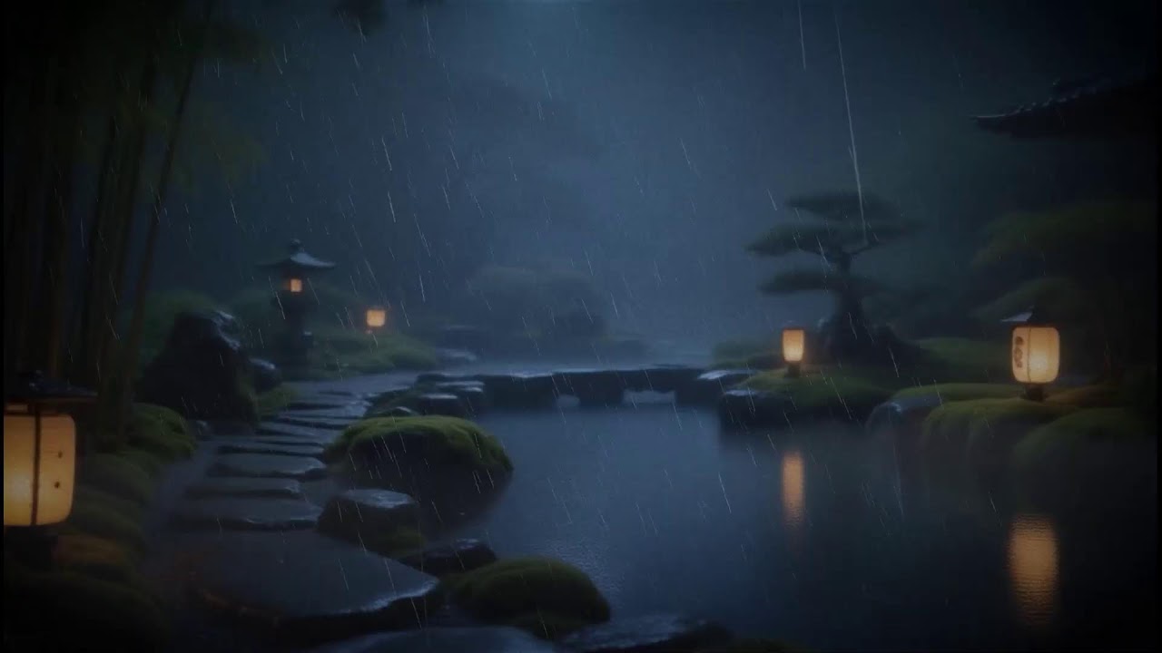 24h Calm and Relaxing Japanese Music For Sleep With Cicada and Soft Rain Vol. 4