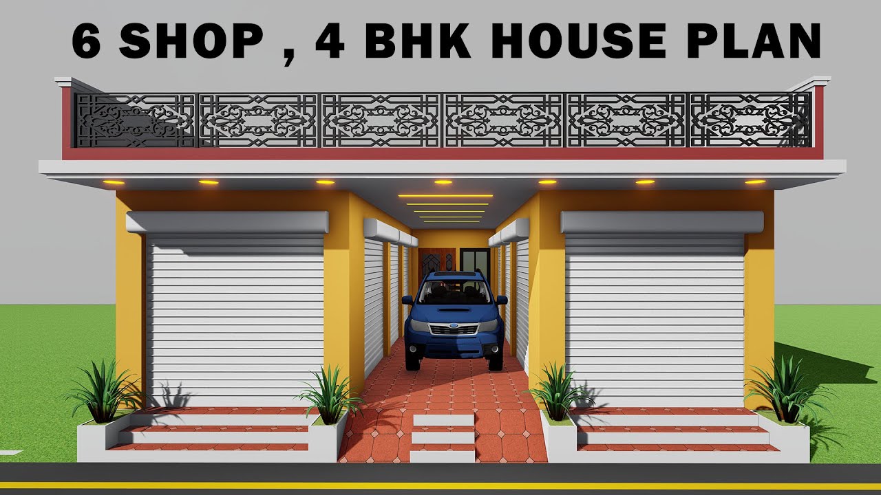 आगे मार्किट पीछे घर का नक्शा 30x60 dukan or makan ka design 30*60 house with car parking SHOP PLAN