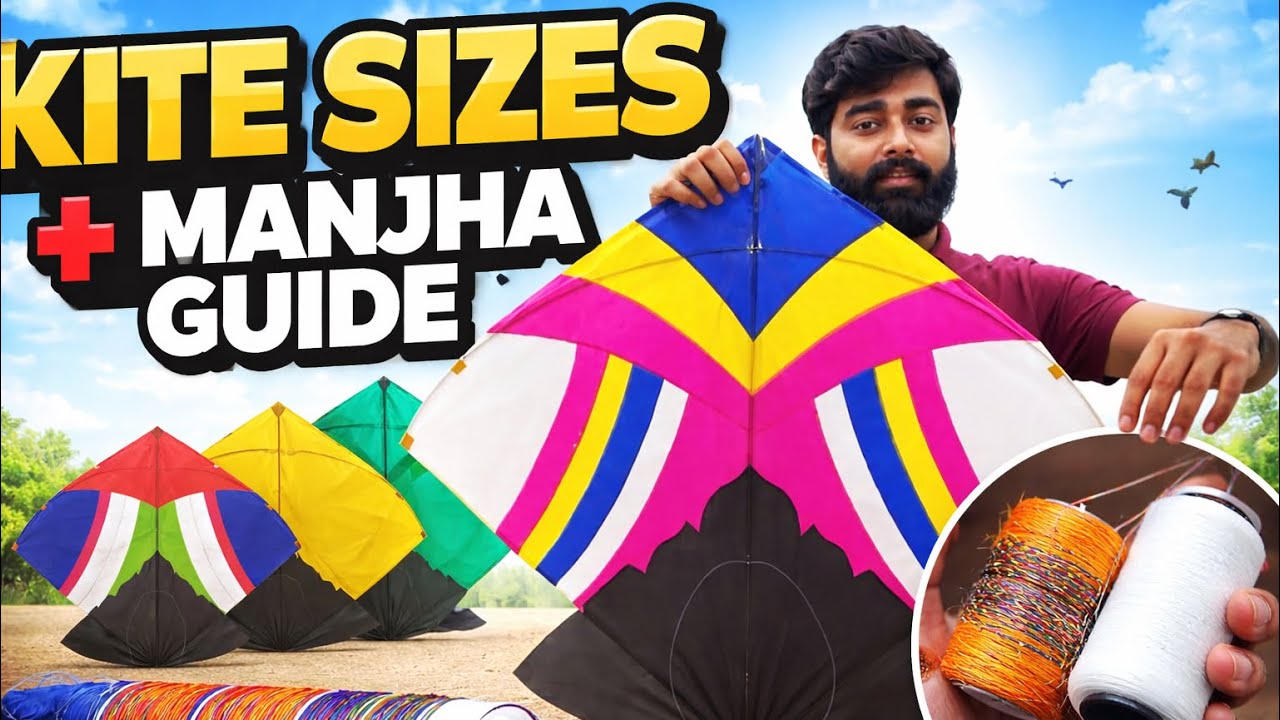 👉 Kite Sizes Explained + Manjha Guide (Beginner to Pro)