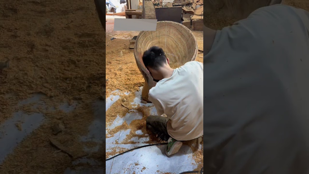 Making wooden log Chair ❤️ #traditional  #handcraft #shorts