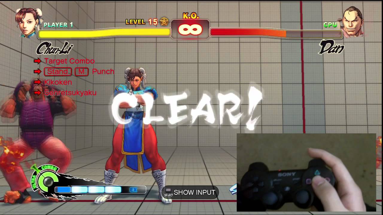 Super Street Fighter 4 Chun-Li Trials 1-24 PS3 Controller D-Pad Tutorial