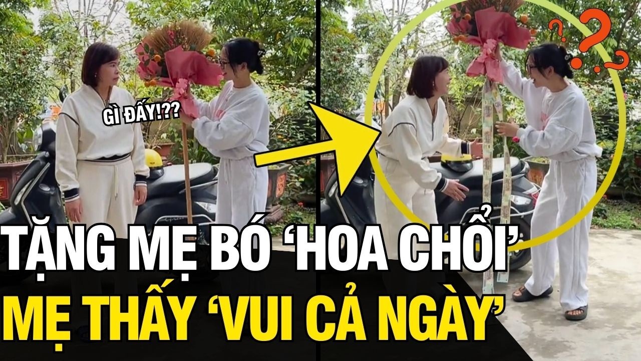 Tặng mẹ BÓ HOA CHỔI nhưng mang NHIỀU Ý NGHĨA, cô gái khiến mẹ CƯỜI CẢ NGÀY | Tin Ngắn 3 Phút