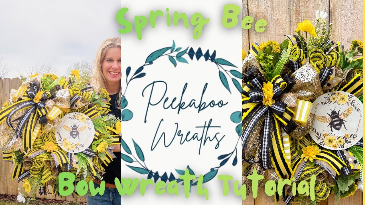 🐝 Потрясающий мастер-класс по созданию венка с пчелами | Весенний венок в черно-желтых тонах свои...