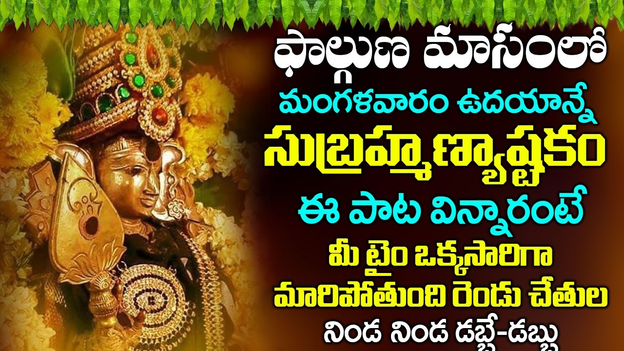 సుబ్రమణ్య అష్టకం ఈ పాట విన్నారంటే చాలు గ్రహా దోషాలు అన్నీ తొలగిపోతాయి | SUBRAMANYA ASHTAKAM