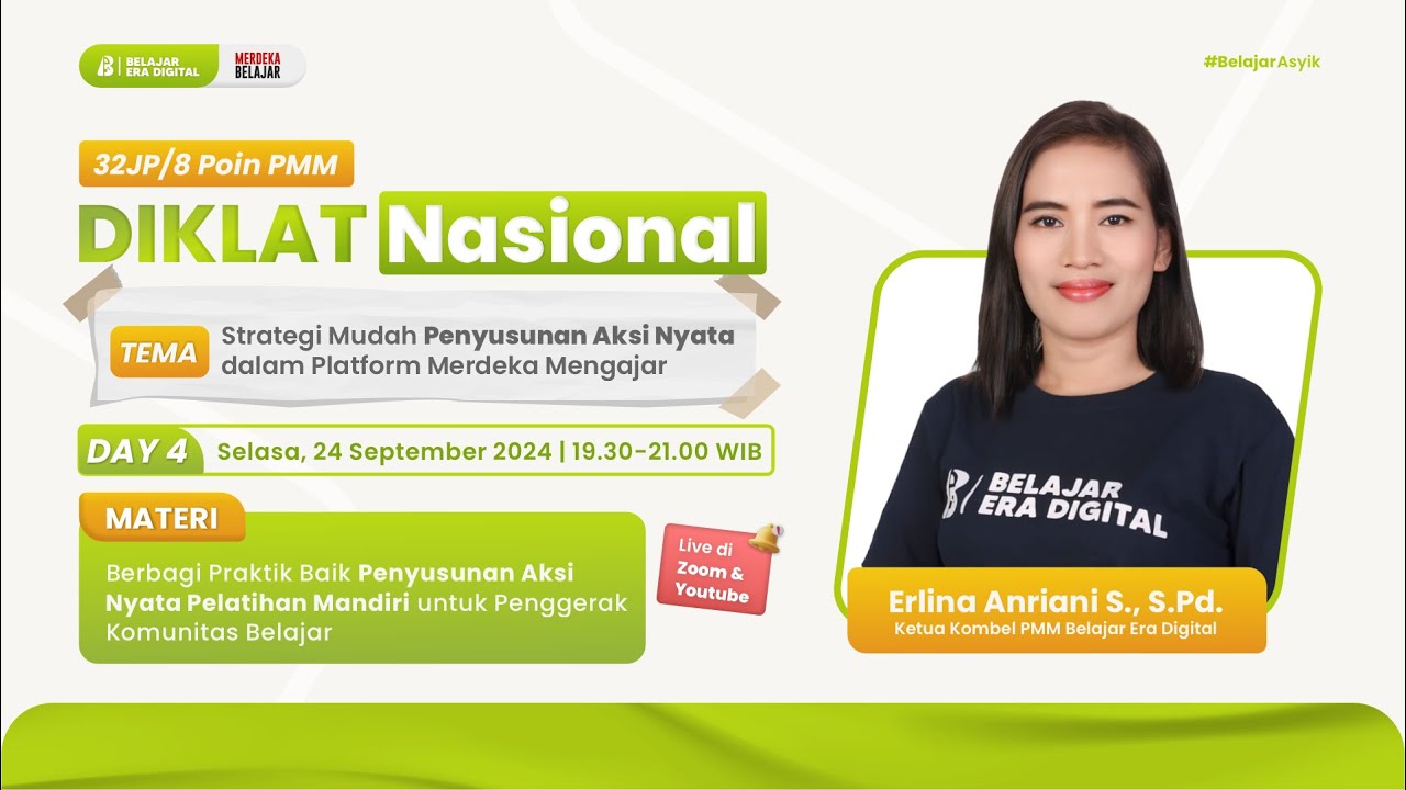 Diklat ! Praktik Baik Penyusunan Aksi Nyata Pelatihan Mandiri untuk Penggerak Komunitas Belajar