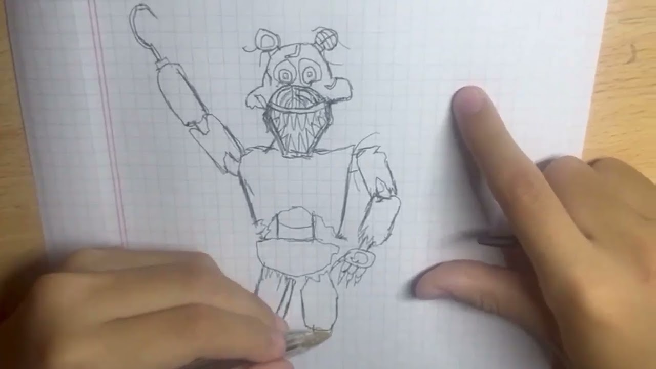 Dibujando a NIGHTMARE.foxy #fnaf #freddy #foxy🖍️🖌️🎨
