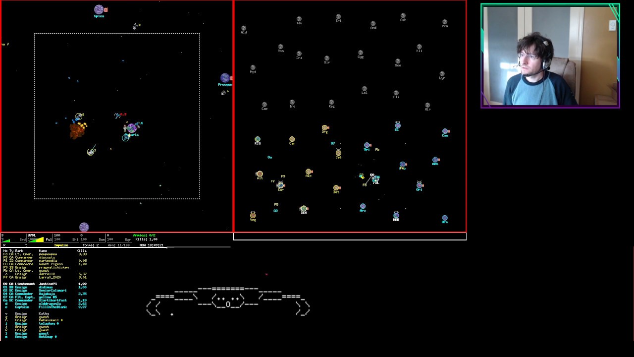 Netrek - Hunting down cloaked carrier with six armies