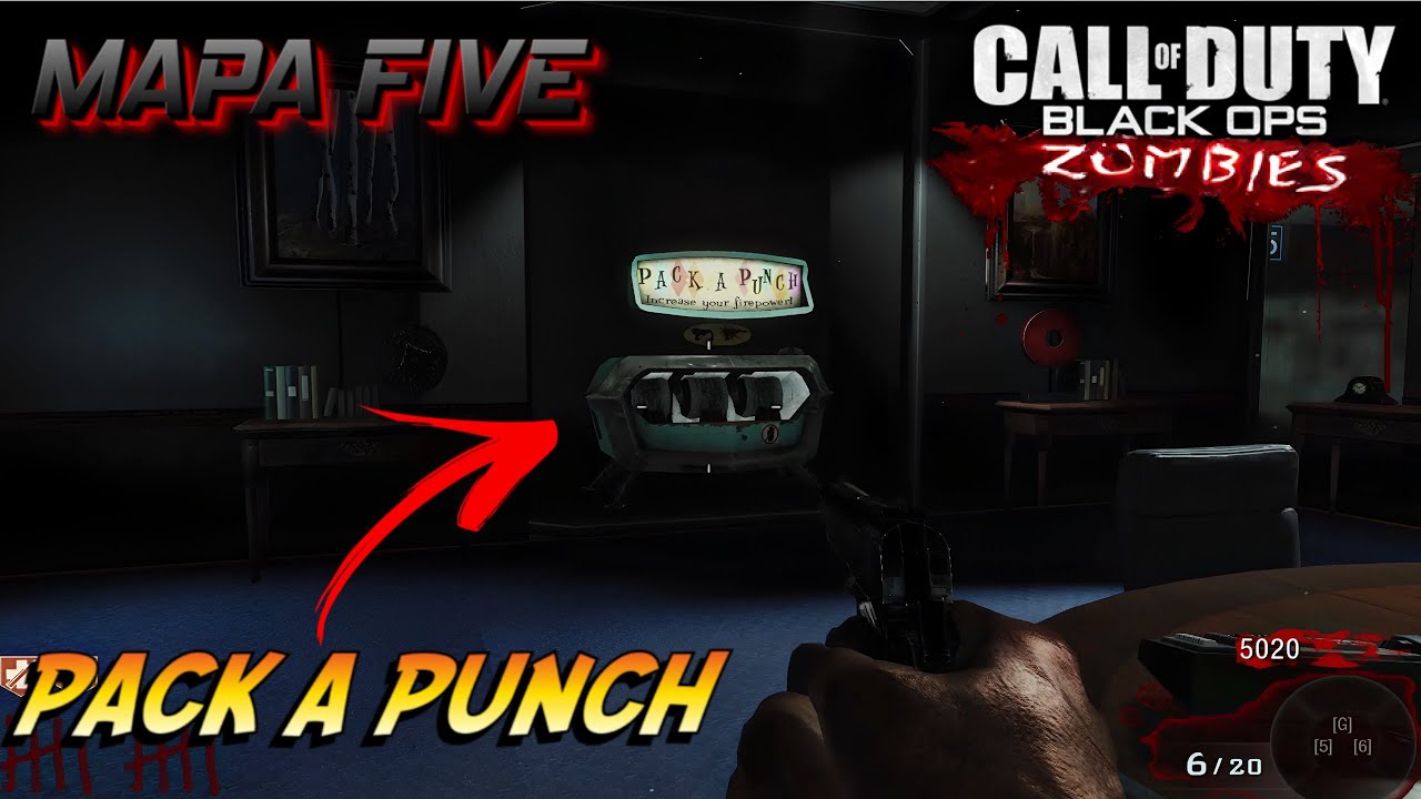 COMO ACTIVAR EL PACK A PUNCH EN CALL OF DUTY BLACK OPS 1 ZOMBIES EN EL MAPA FIVE 
