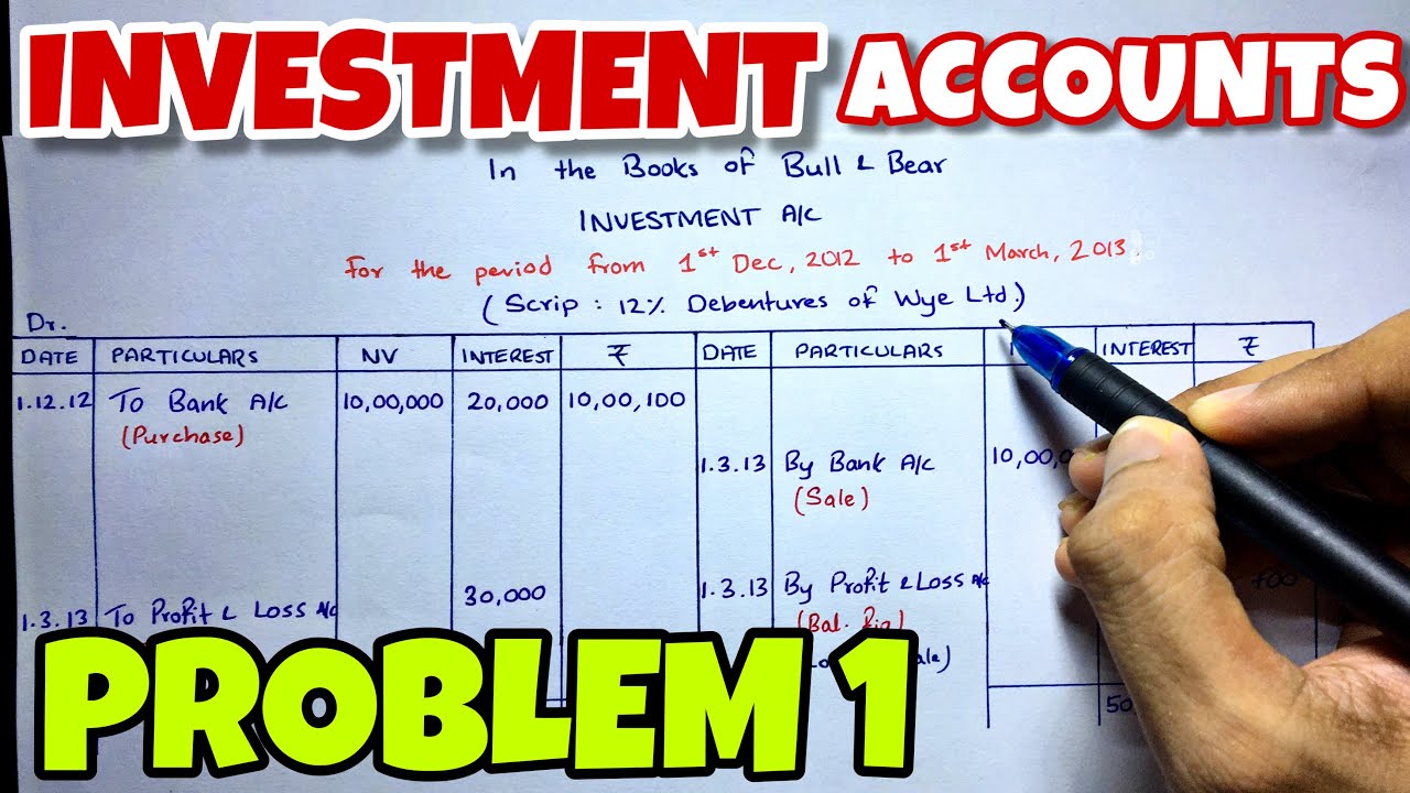 #2 Investment Accounts - Problem 1 - CA INTER - By Saheb Academy