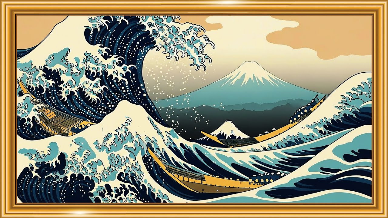 Great Wave & Mount Fuji 🌊🗻 | Ukiyo-e Masterpiece in Hokusai Style | Framed TV Gallery