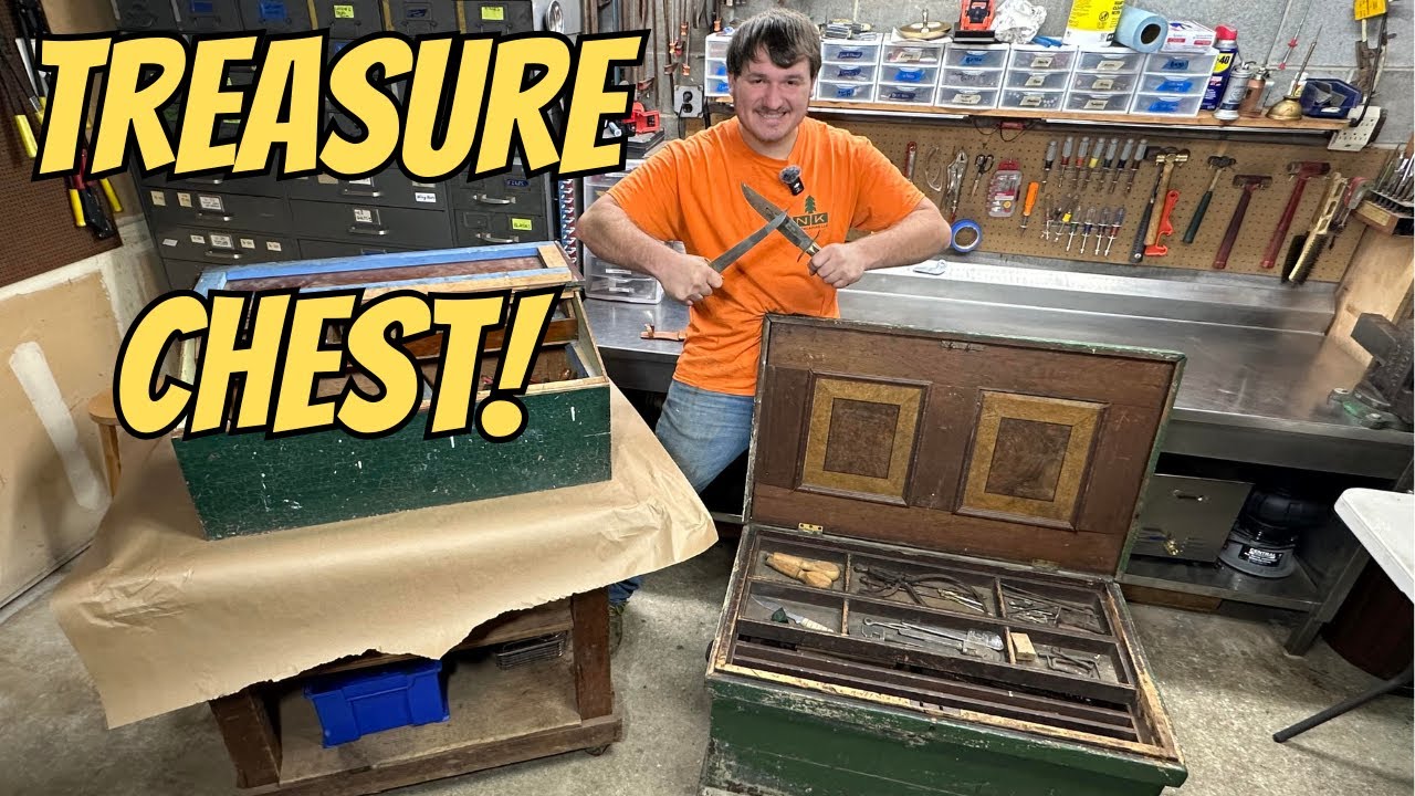 I Was Gifted an Antique Trunk Full of Wood Working Tools - Toolbox Tour!