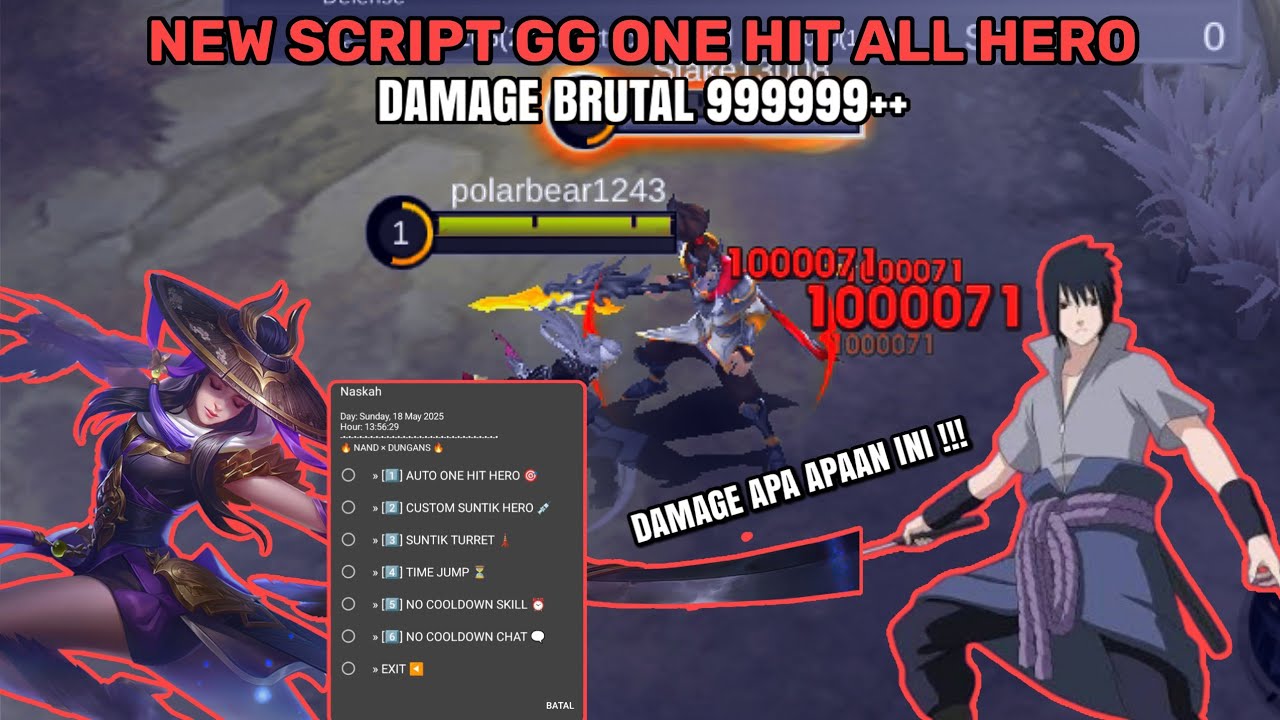 SCRIPT GAME GUARDIAN ONE HIT ALL HERO || DAMAGE GA NGOTAK