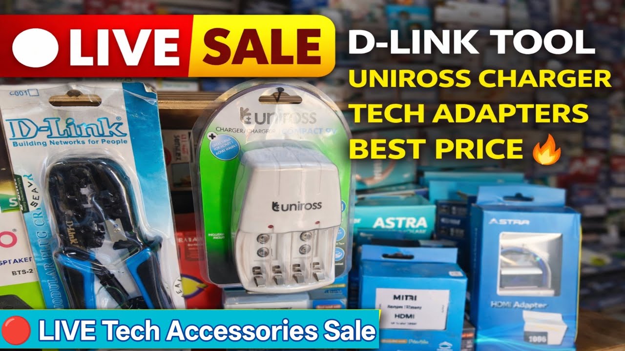 🔴 LIVE Tech Accessories Sale | D-Link Tool, Uniross Charger, HDMI Adapter Best Price 🔥