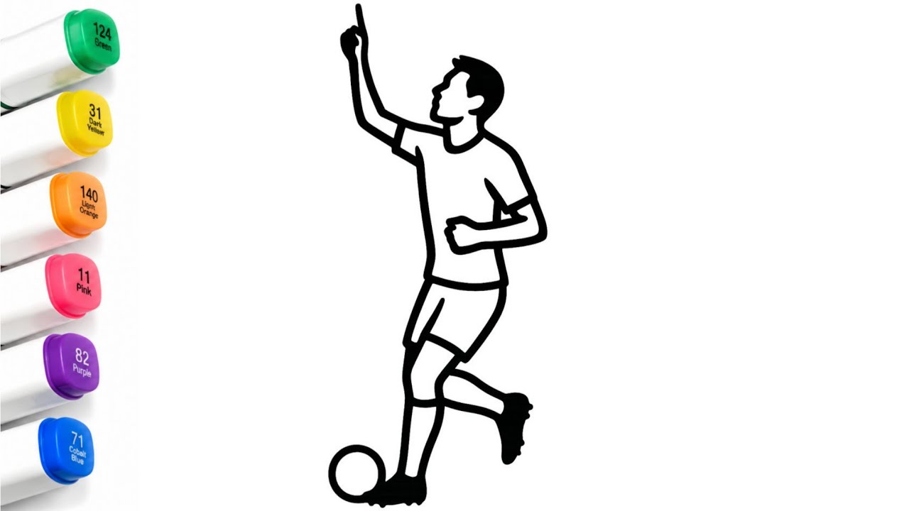 🏆 Easy Soccer Player Drawing Tutorial | Step by Step for Kids