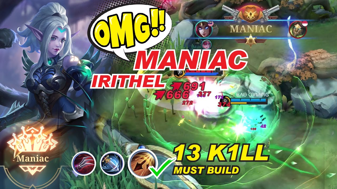 Irithel MANIAC Best Build and Emblem Set 2023 | Starlight Skin Gameplay