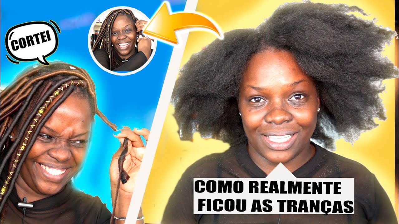 CUIDANDO do CABELO 4C depois de tirar as TRANÇAS | Cortei meu cabelo