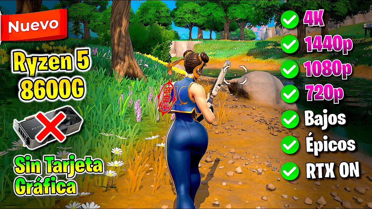 ✅ APU Ryzen 5 8600G ✅ FORTNITE ✅ 1080p - 1440p - 4K 🔴 Sin TARJETA GRÁFICA 🔴