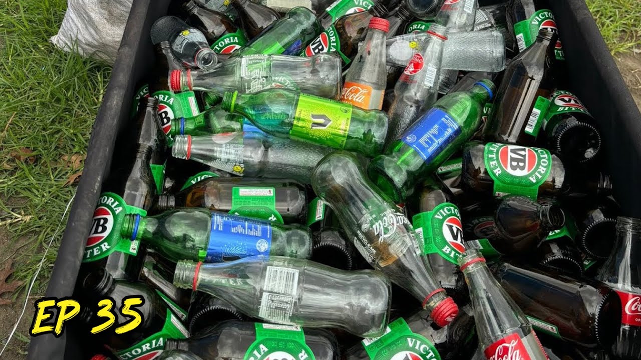 Collecting 10c bottles and cans and cashing in for cash | Ep 35