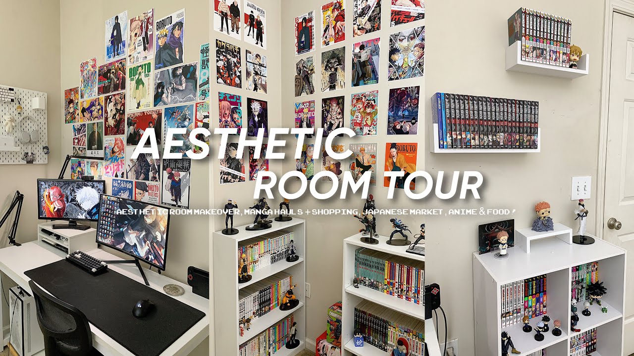 vlog ep. 2 --; aesthetic room makeover, manga hauls + shopping, japanese market, anime & food !