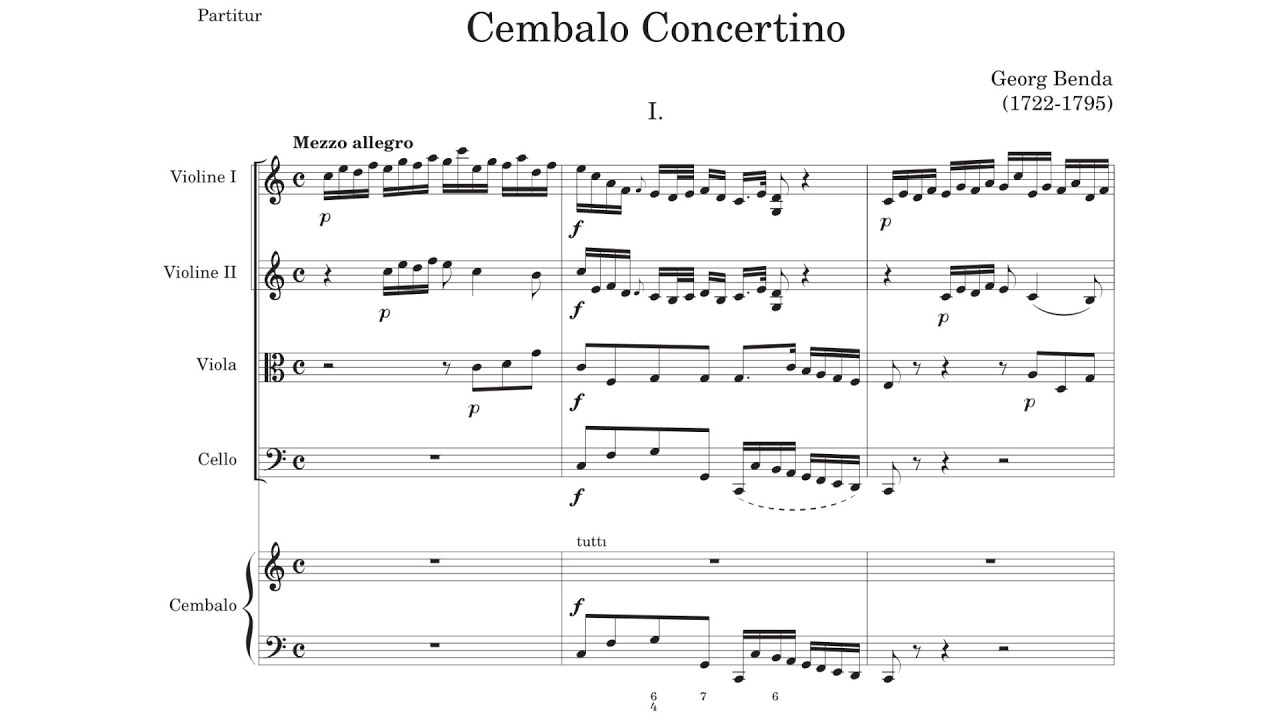 Jiří Antonín Benda - Concerto for Harpsichord and Strings in C major
