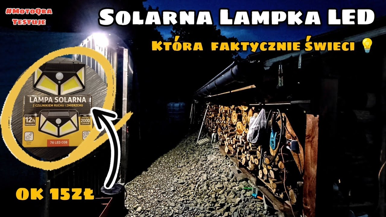 Test LAMPKA💡Wampirek - Solarna LED z czujnikiem ruchu za 10zł #MotoQba #test #led #ogr&oacute;dek
