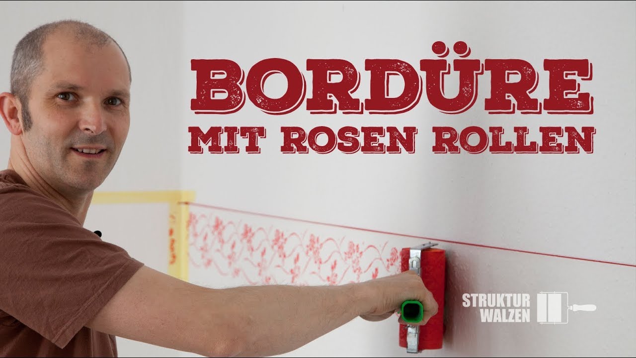 Bordüre selber streichen - Alternative zu Tapete / Schablone - DIY Wandgestaltung mit Strukturwalzen