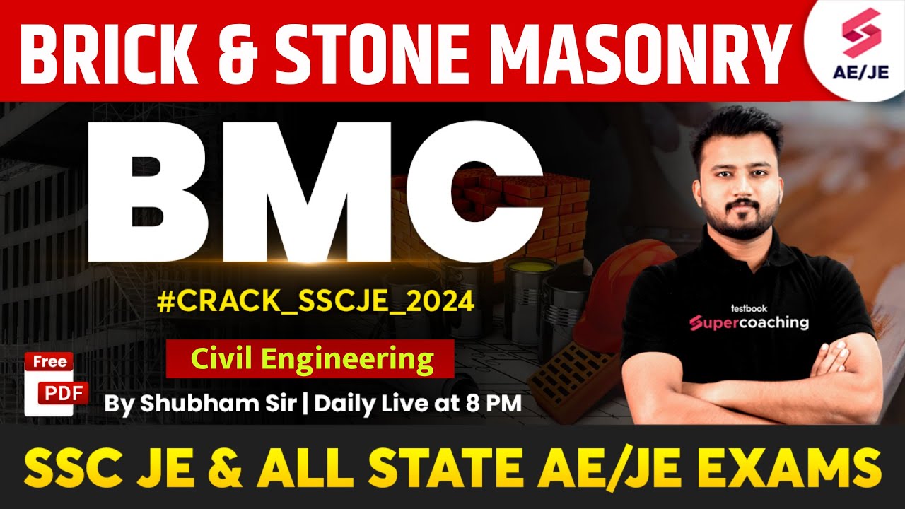 Brick and Stone Masonry | Building Material for SSC JE 2024 | Civil by Shubham Sir
