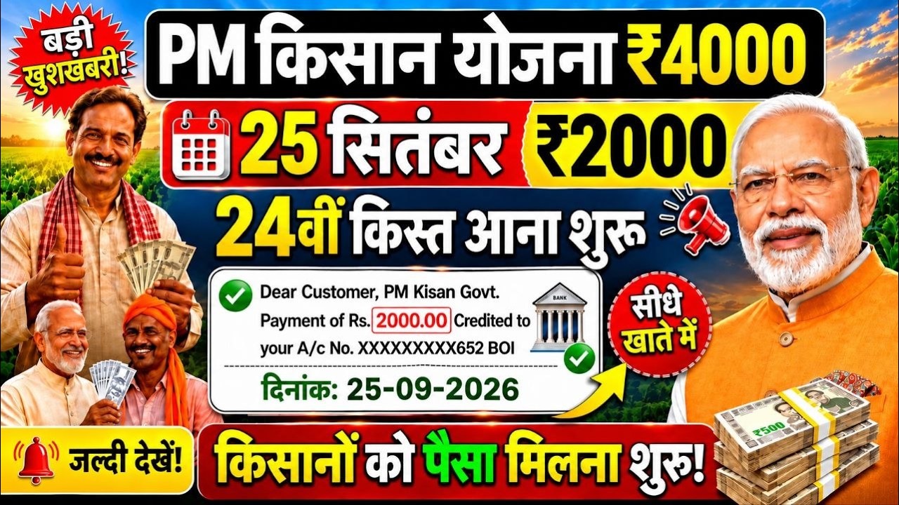 PM Kisan 24th Installment Date 2026 Official Update | PM Kisan 24th Installment Coming on This Da...