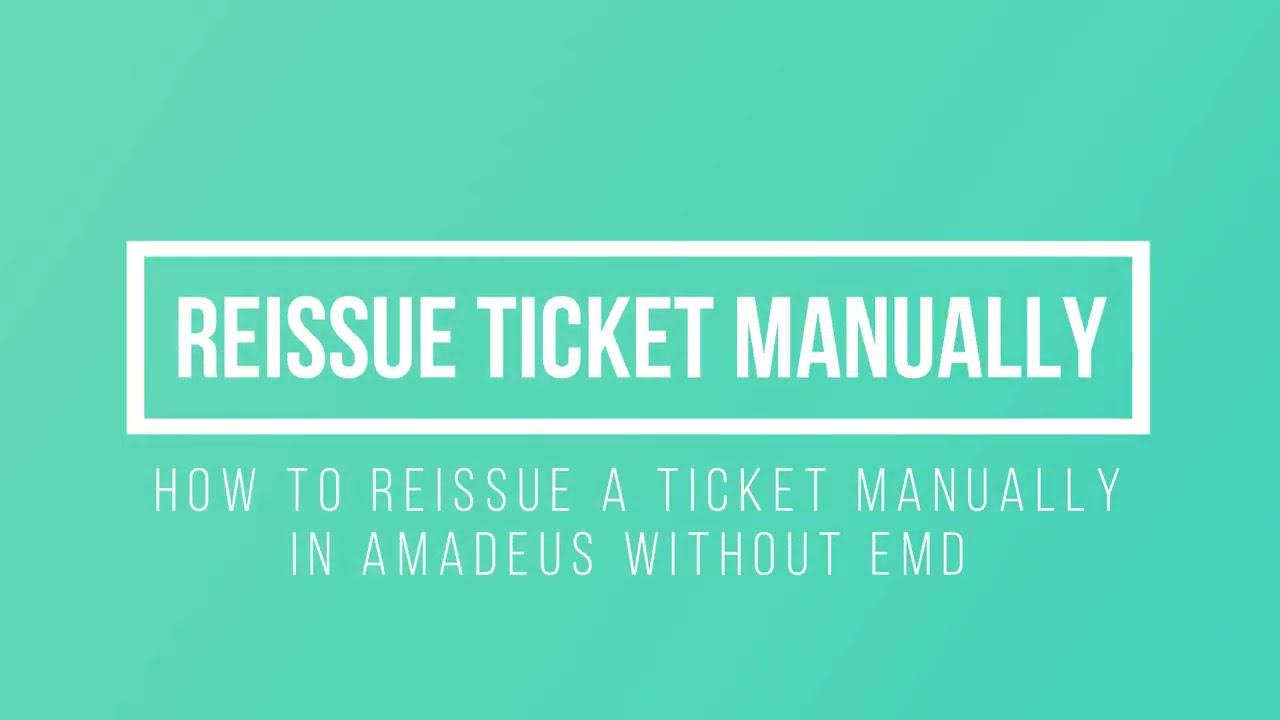 Amadeus Session 30 How to manually Reissue a ticket without EMD | Date changes in Amadeus in English